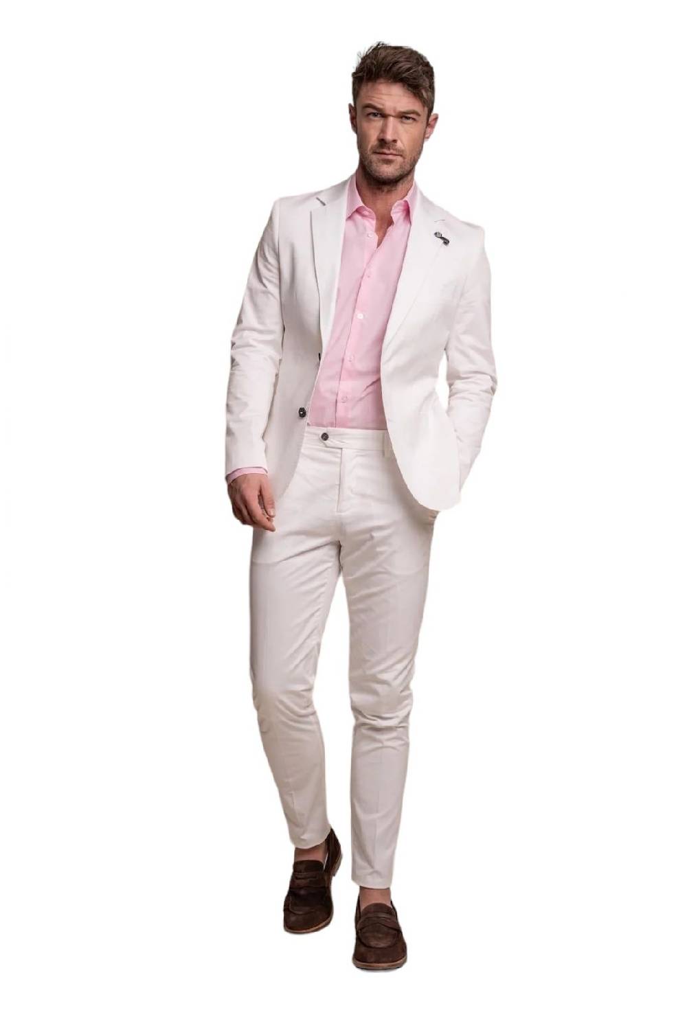 House of Cavani Abito ecru cavani in cotone stretch sfoderato