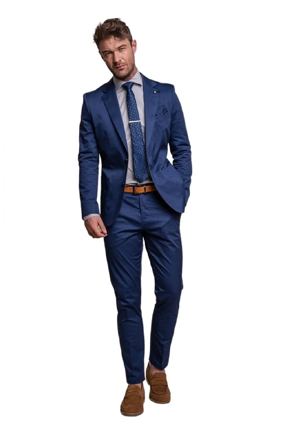 House of Cavani Abito blu elettrico cavani in cotone stretch sfoderato