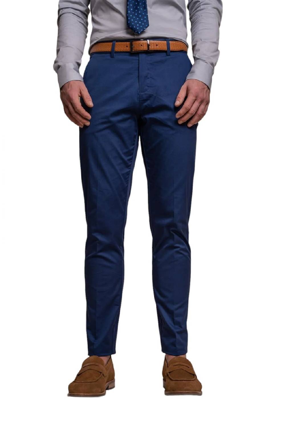 House of Cavani Abito blu elettrico cavani in cotone stretch sfoderato Vendita Calda