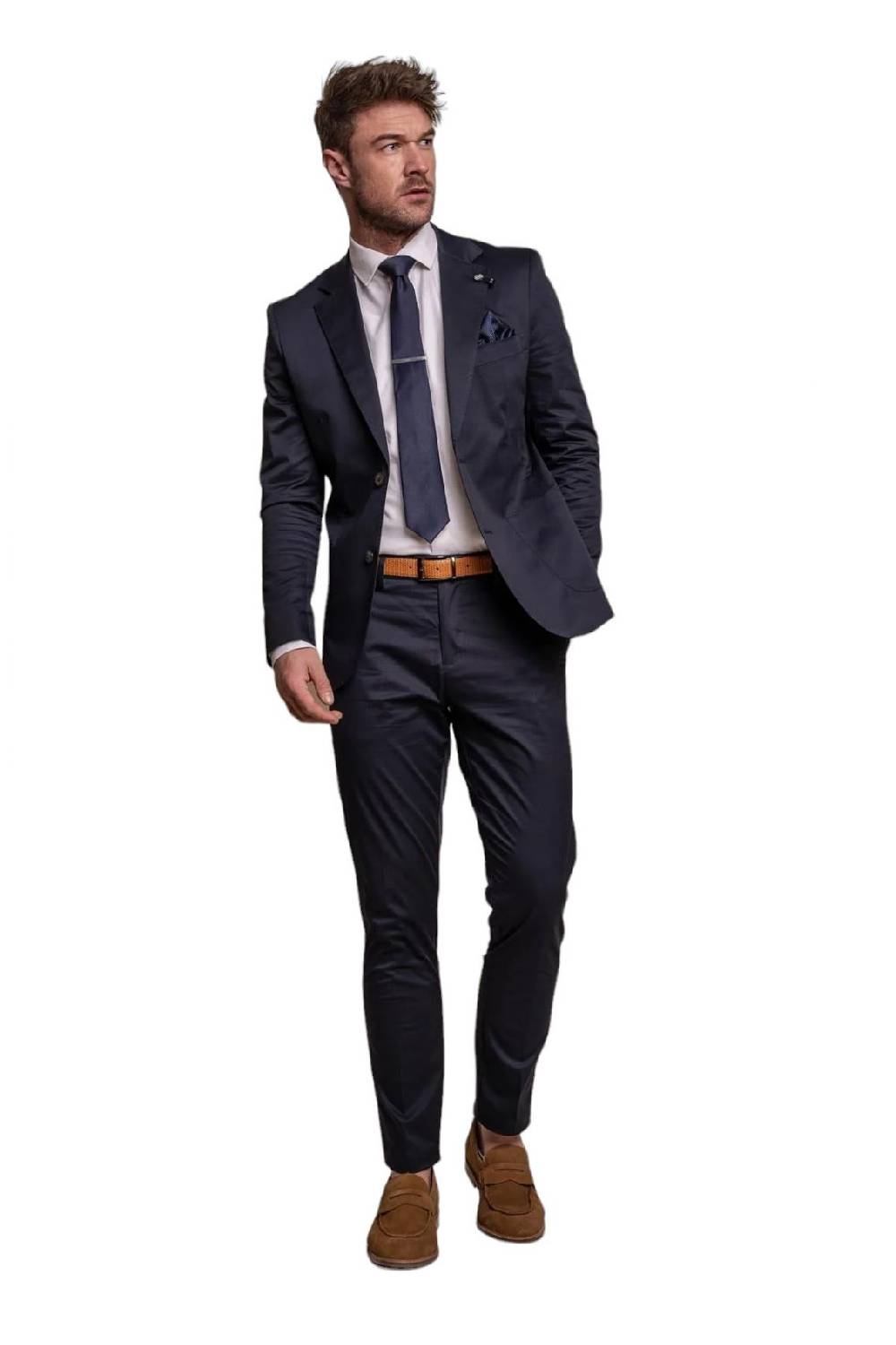 House of Cavani Abito blu navy cavani in cotone stretch sfoderato