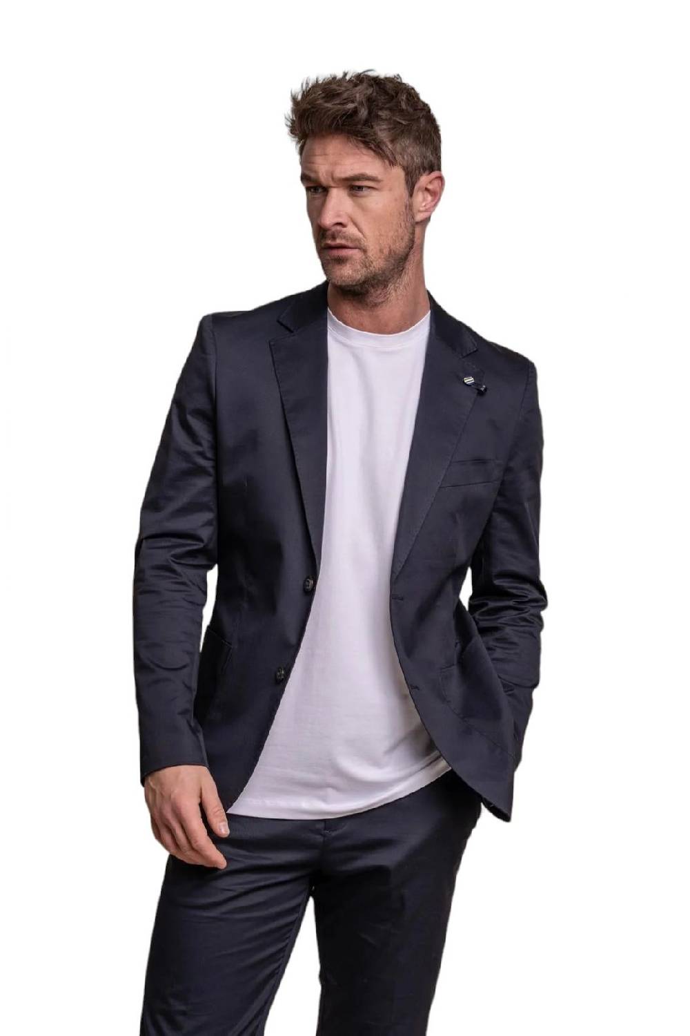 House of Cavani Abito blu navy cavani in cotone stretch sfoderato Vendita Economica