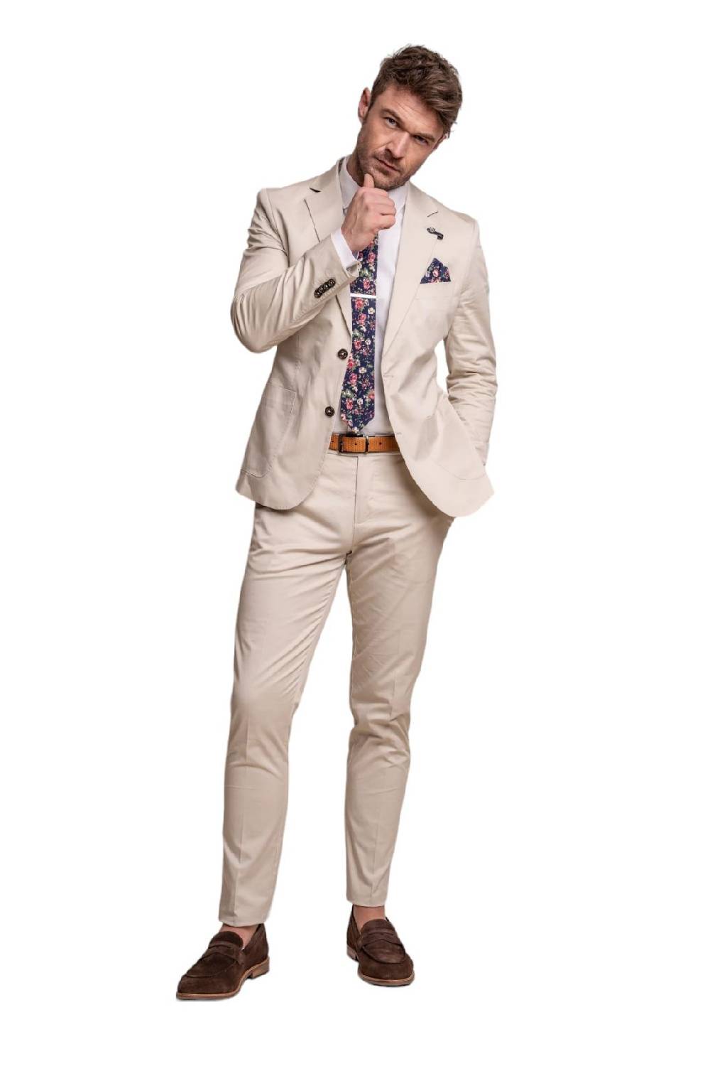 House of Cavani Abito beige cavani in cotone stretch sfoderato