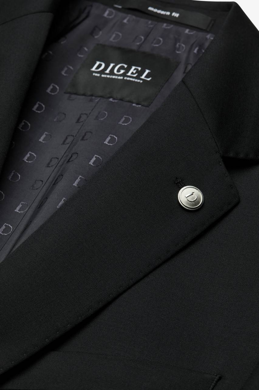 Digel Giacca nera digel drop sei modern fit lana reda super 110's Negozio