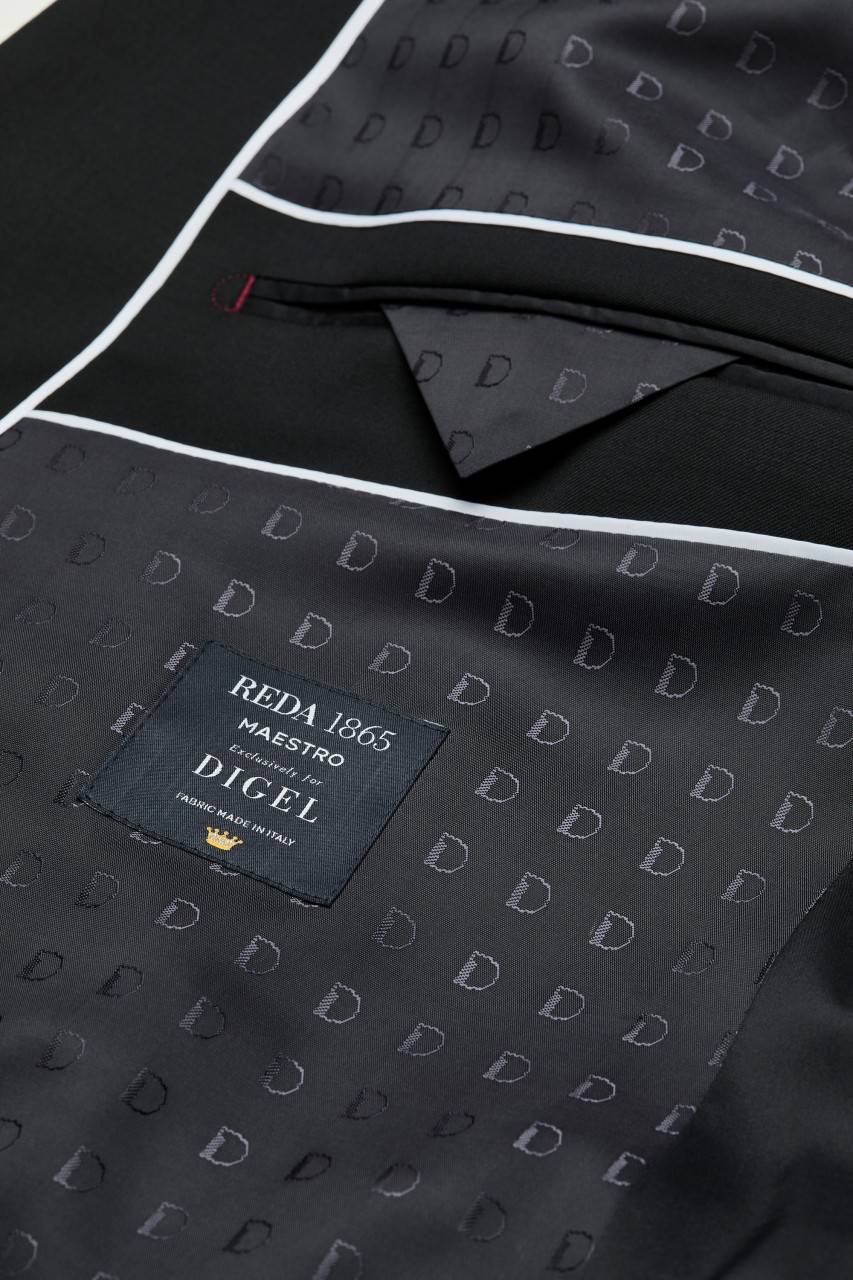Digel Giacca nera digel drop sei modern fit lana reda super 110's Negozio