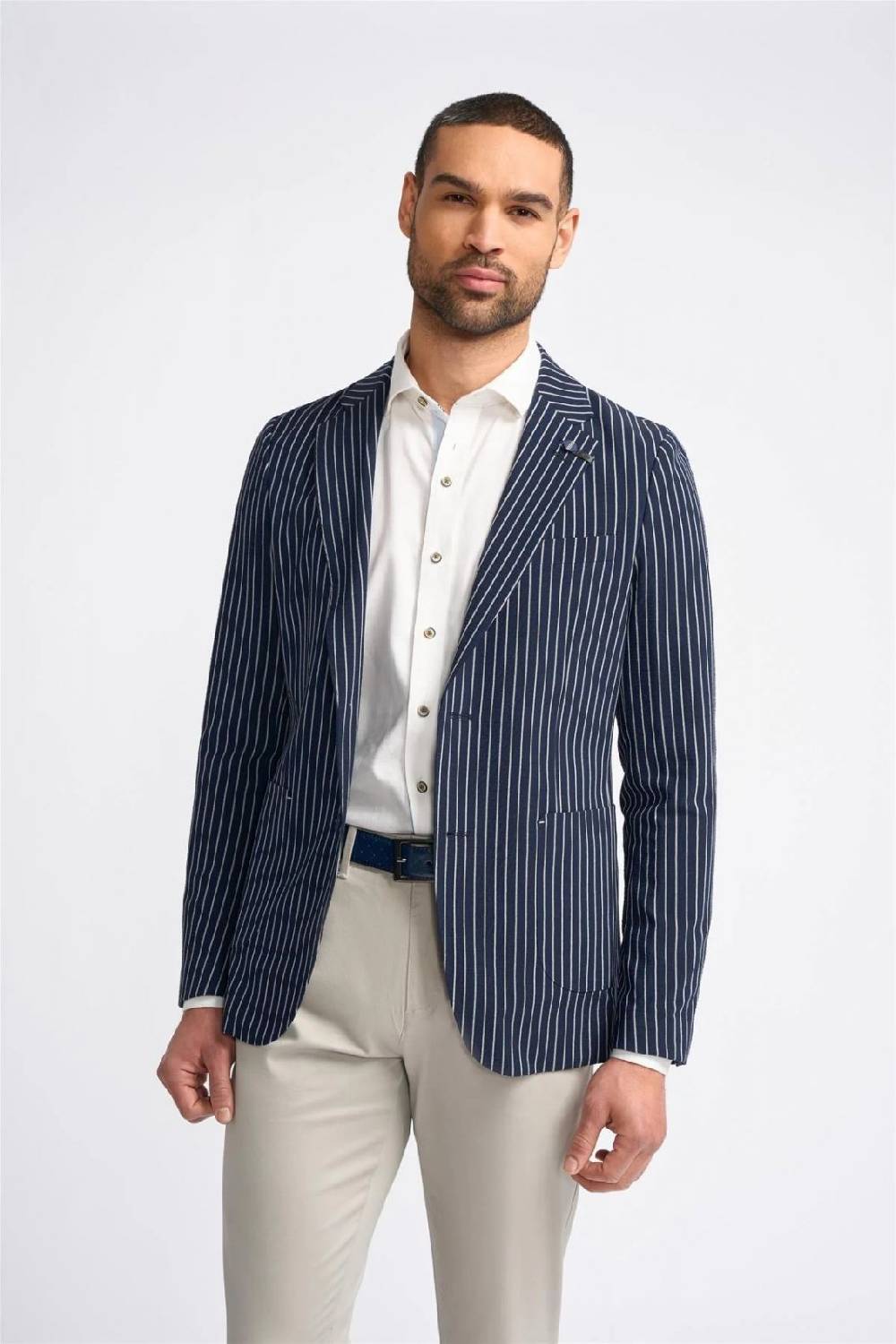 House of Cavani Giacca blazer blu gessata cavani slim fit