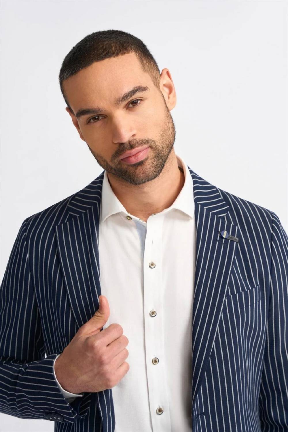 House of Cavani Giacca blazer blu gessata cavani slim fit Moda