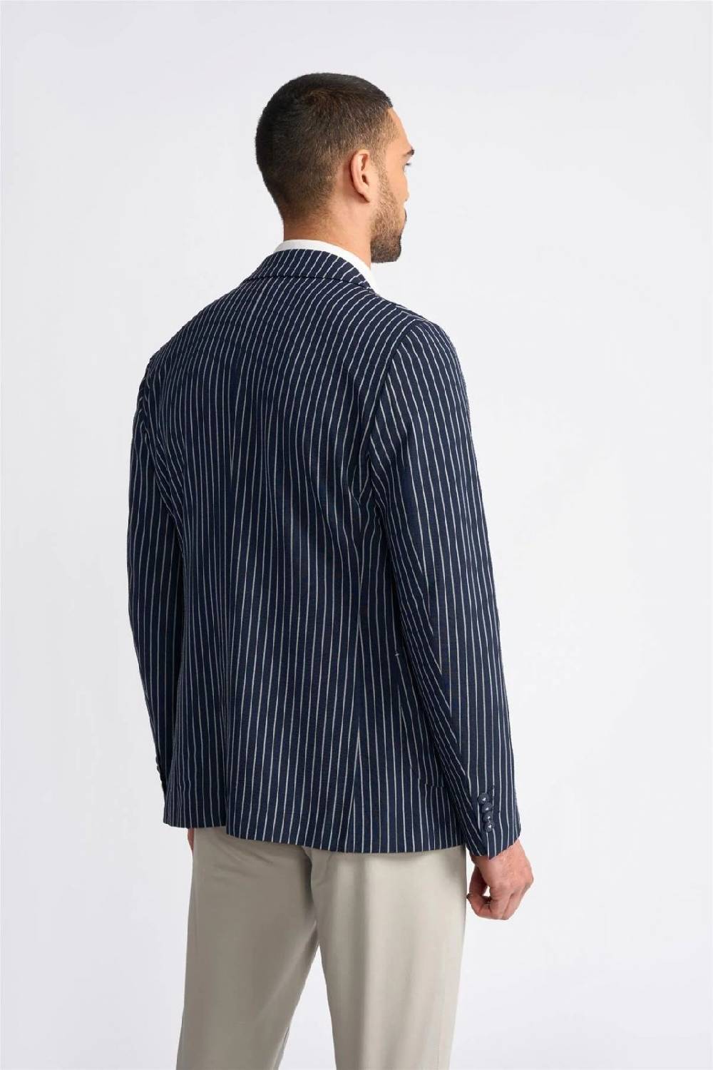 House of Cavani Giacca blazer blu gessata cavani slim fit Moda