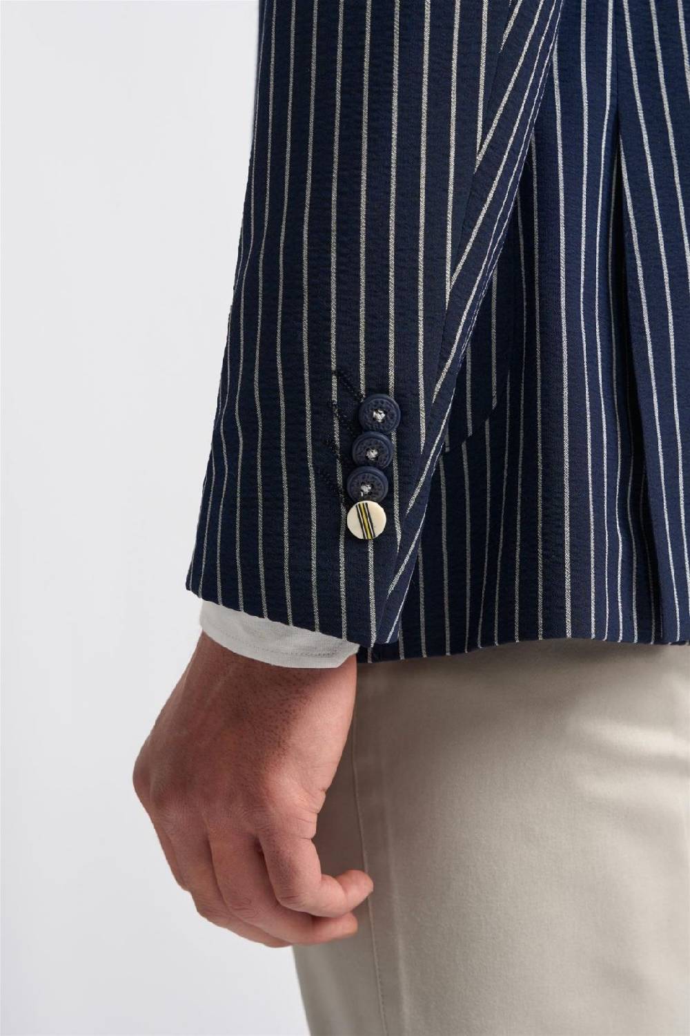 House of Cavani Giacca blazer blu gessata cavani slim fit Moda