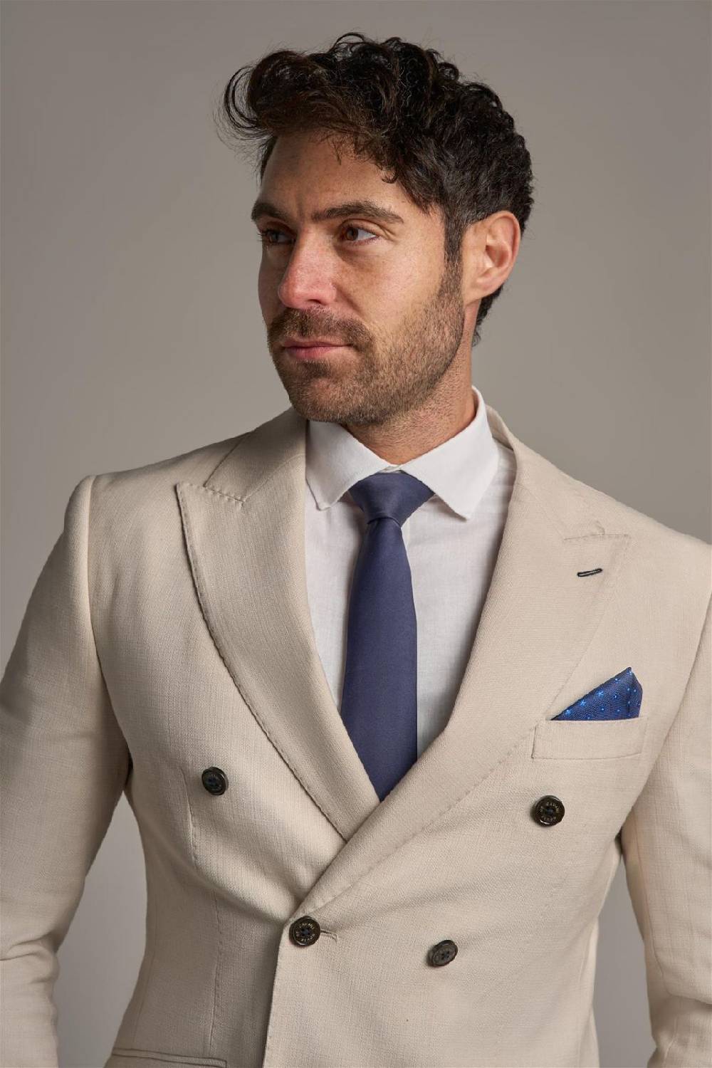 House of Cavani Giacca beige cavani slim fit a doppiopetto sfoderata Italy
