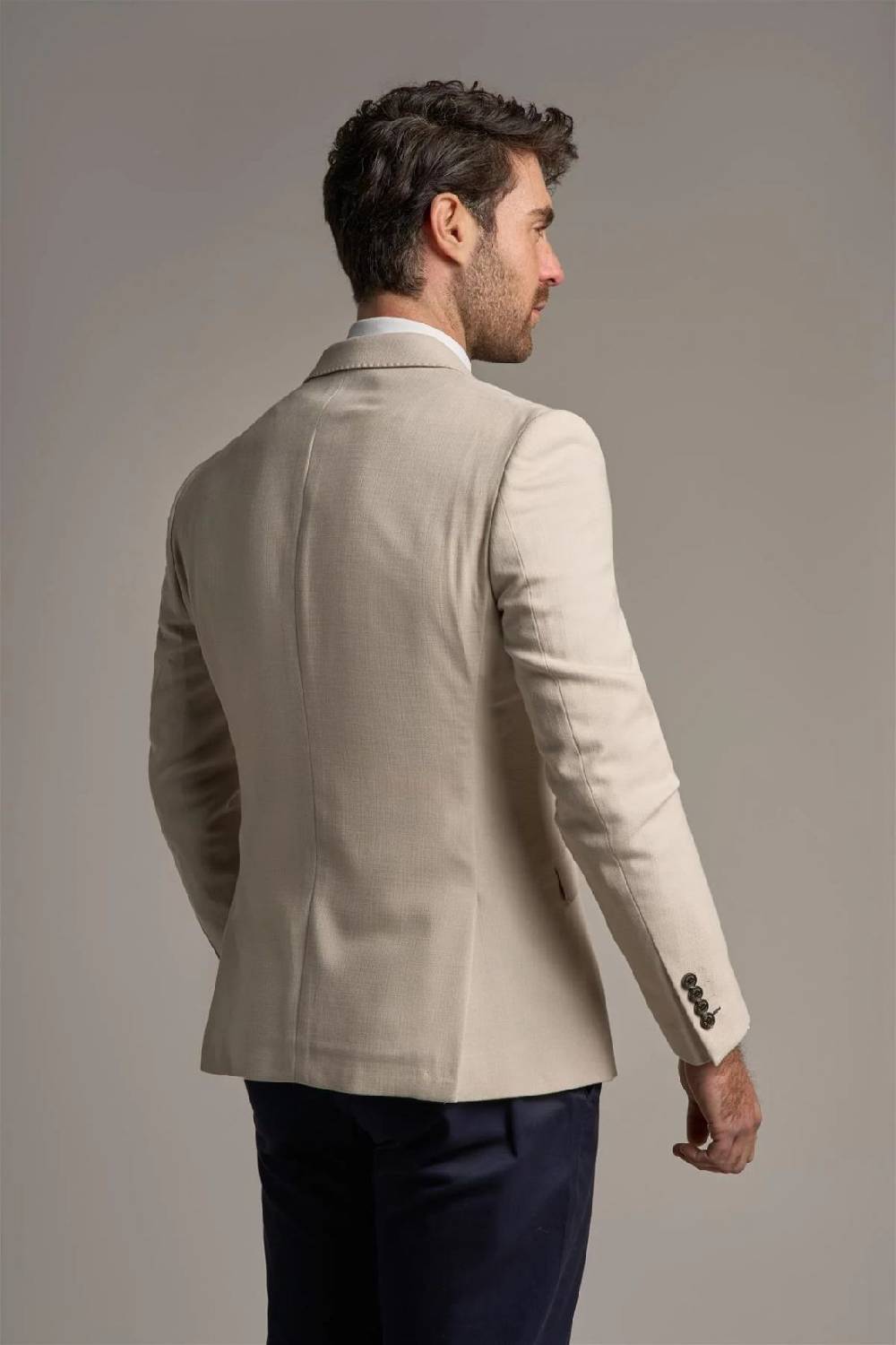 House of Cavani Giacca beige cavani slim fit a doppiopetto sfoderata Italy
