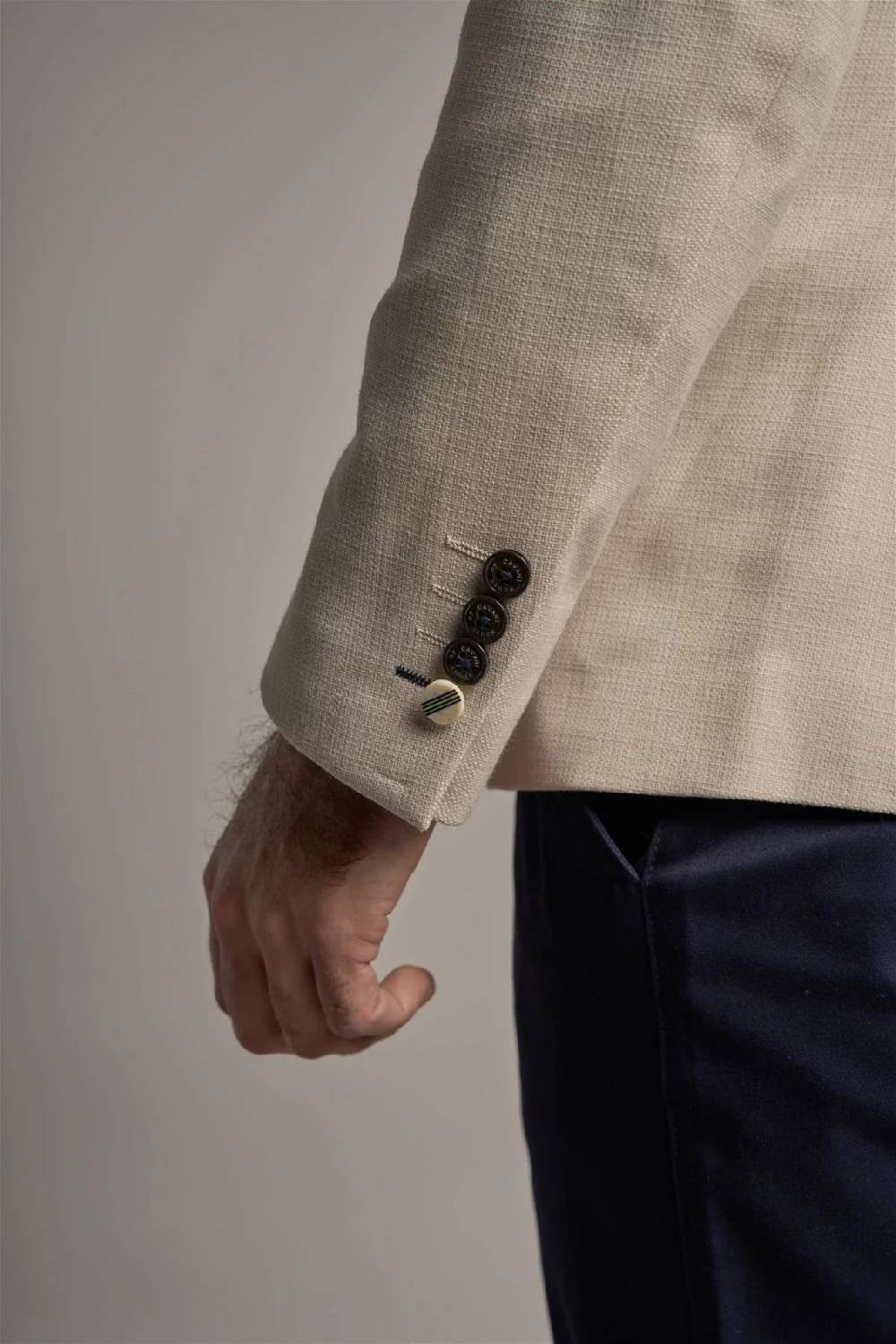 House of Cavani Giacca beige cavani slim fit a doppiopetto sfoderata Italy