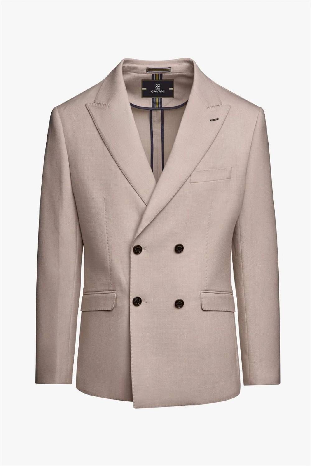 House of Cavani Giacca beige cavani slim fit a doppiopetto sfoderata Italy