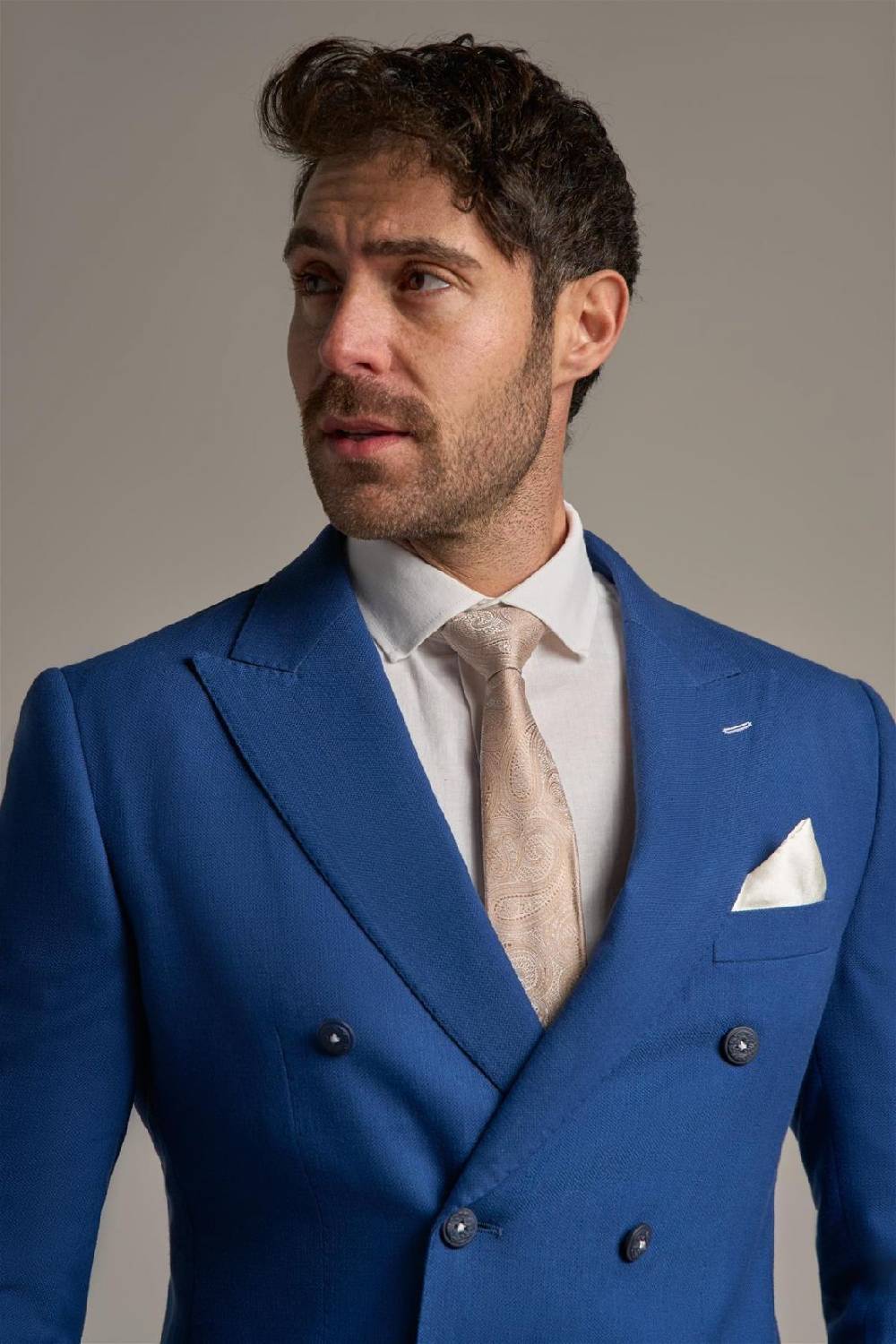 House of Cavani Giacca blu elettrico cavani slim fit a doppiopetto sfoderata Italia