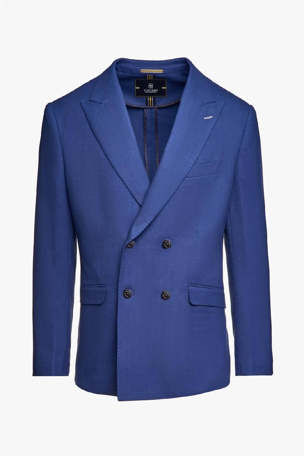 House of Cavani Giacca blu elettrico cavani slim fit a doppiopetto sfoderata Italia