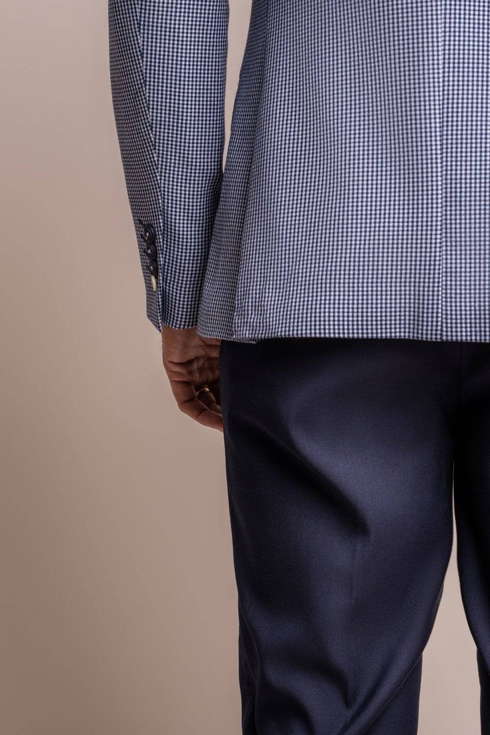 House of Cavani Giacca blazer cavani a quadretti blu stretch Nuovo