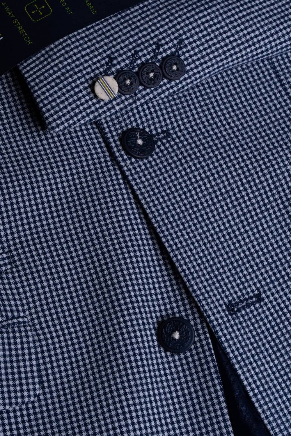 House of Cavani Giacca blazer cavani a quadretti blu stretch Nuovo