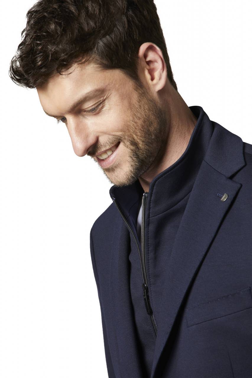 Digel Giacca digel blu in jersey drop quattro corto con pettorina staccabile Vendita