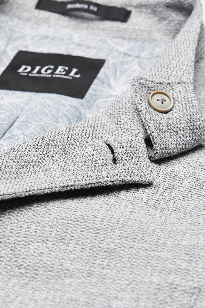 Digel Giacca digel grigio chiaro in jersey modern fit collo coreana Spedizione Gratuita