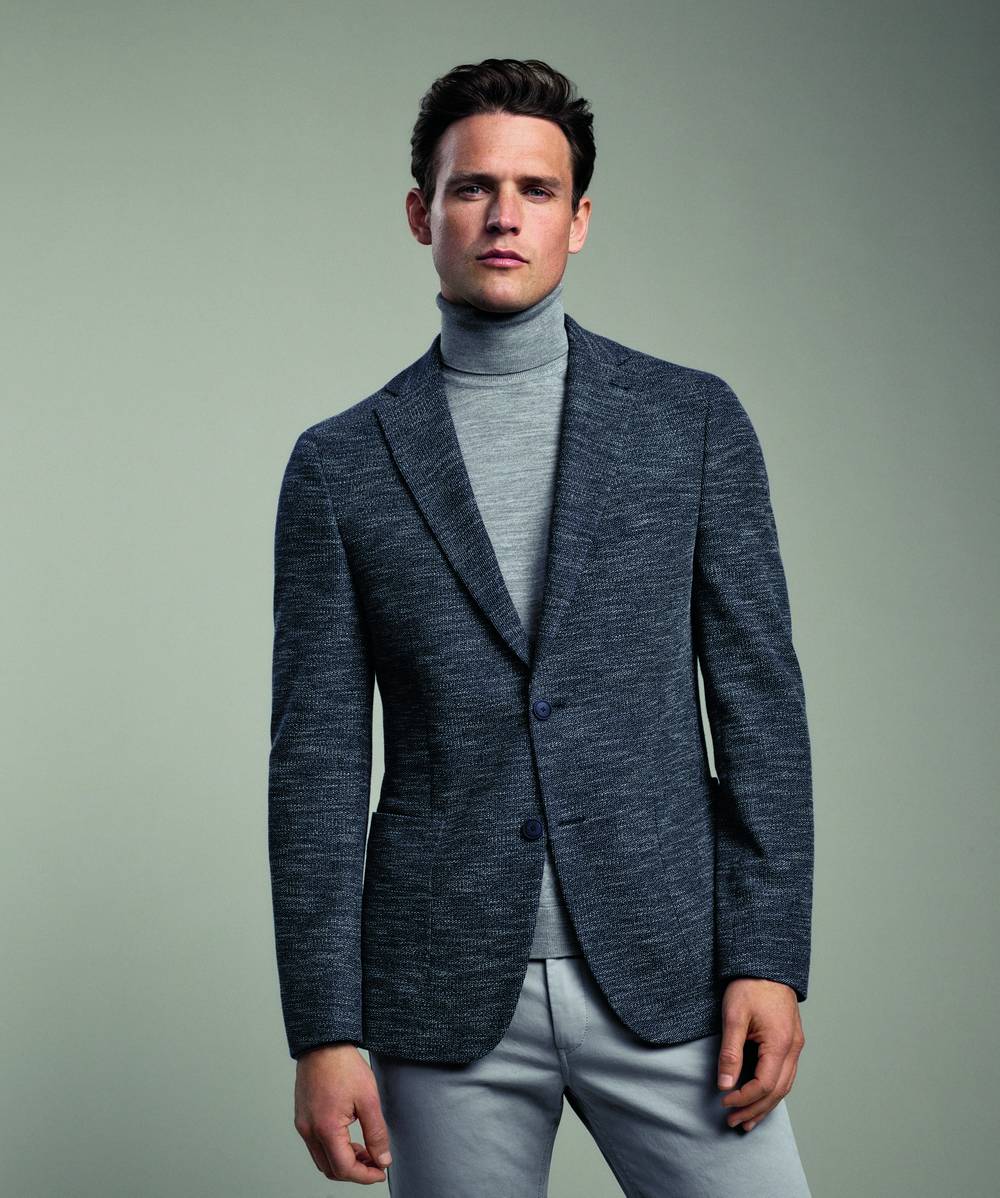 Digel Giacca in jersey blu digel drop sei modern fit Fino Al -60%
