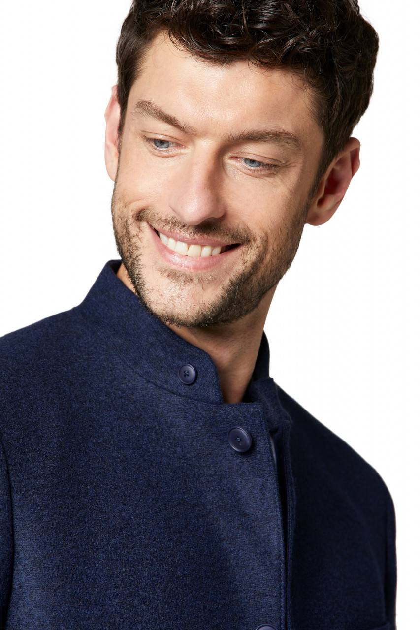 Digel Giacca blu in jersey digel collo coreana modern fit Sottocosto