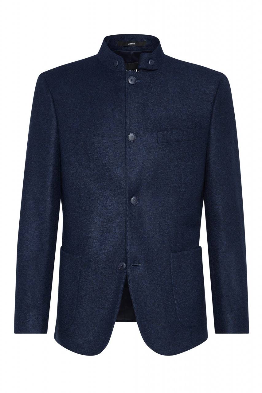Digel Giacca blu in jersey digel collo coreana modern fit Sottocosto