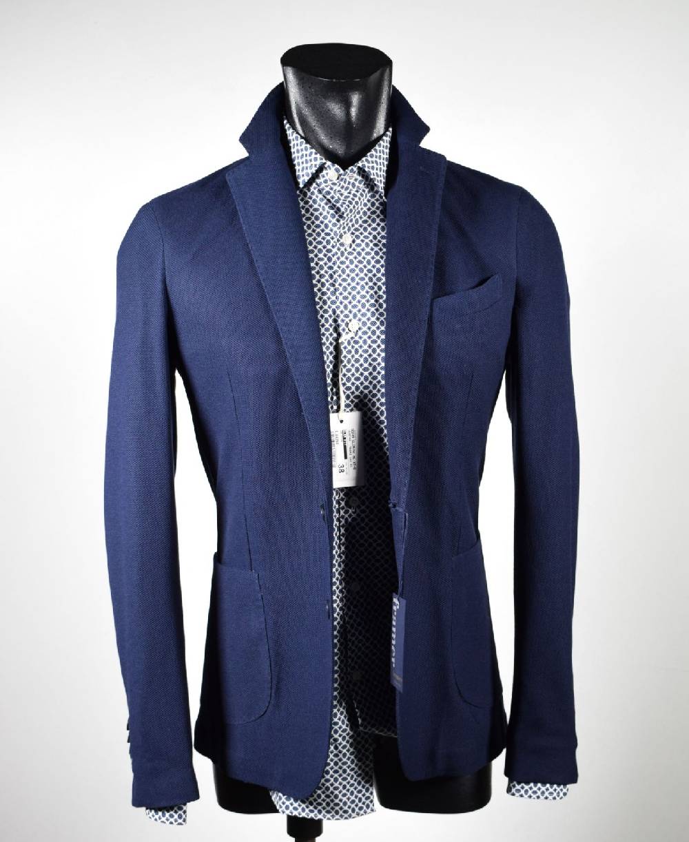 Framer Made in Italy Giacca framer informale blu sfoderata slim fit