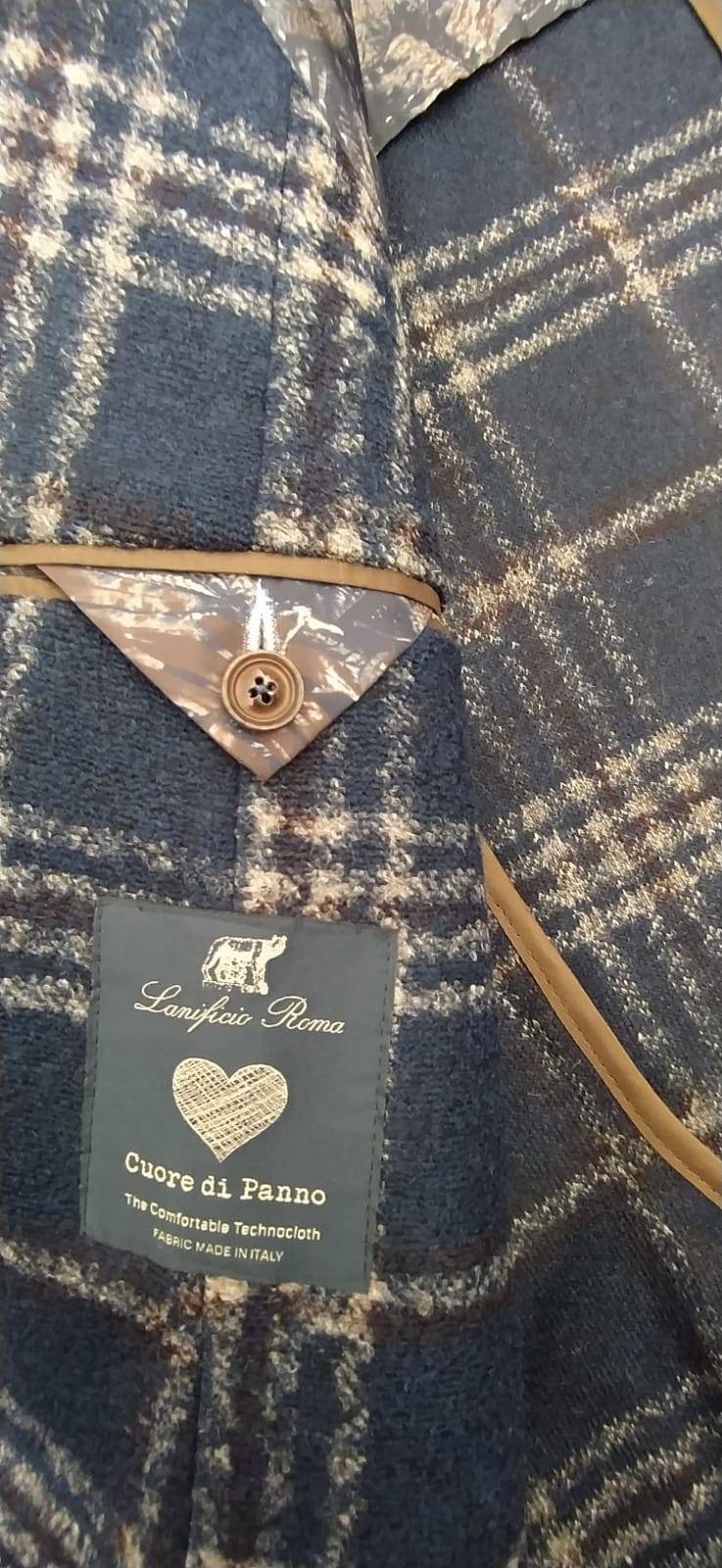Digel Giacca blu a quadri digel in jersey sfoderata modern fit Offerta