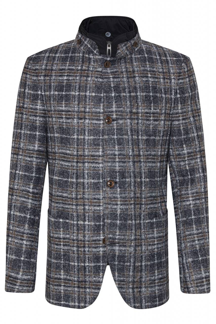 Digel Giacca digel slim fit grigio a quadri in jersey In Vendita