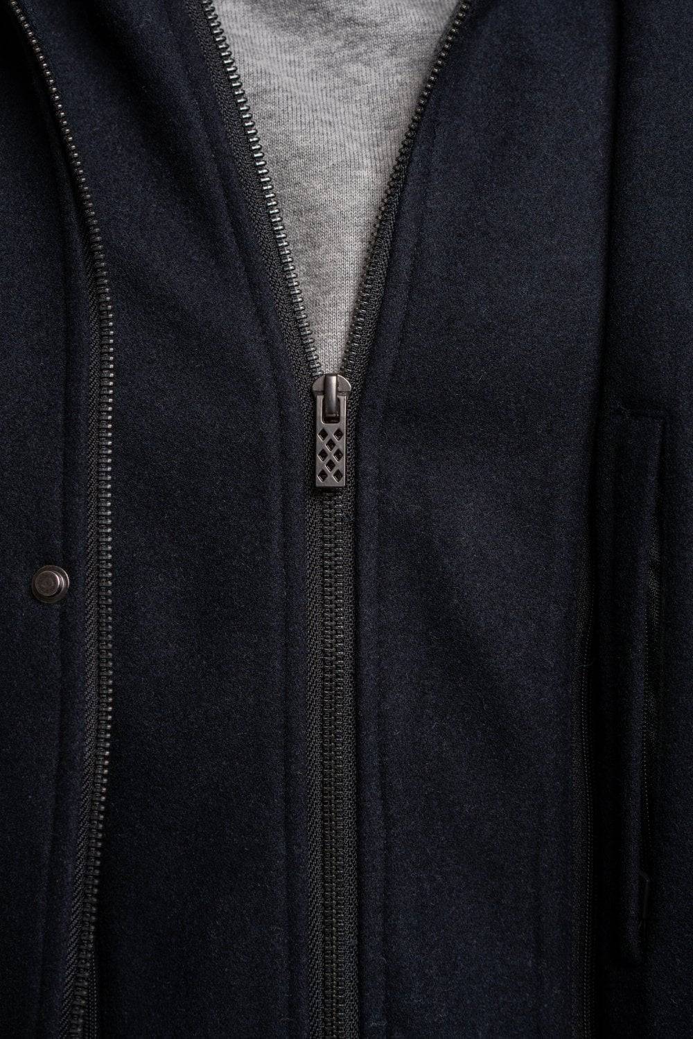 House of Cavani Cappotto cavani blu con cappuccio slim fit Acquista Ora