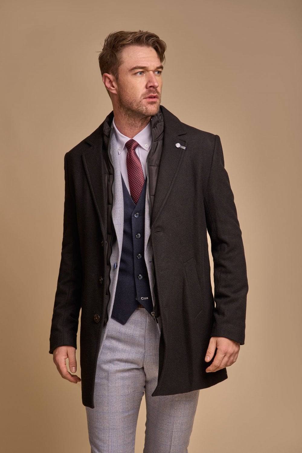 House of Cavani Cappotto cavani slim fit con pettorina anti vento staccabile