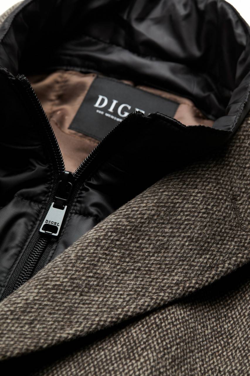 Digel Cappotto marrone digel con pettorina antivento staccabile Fino Al -60%