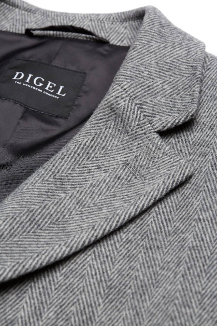 Digel Cappotto spigato grigio chiaro digel Sconto