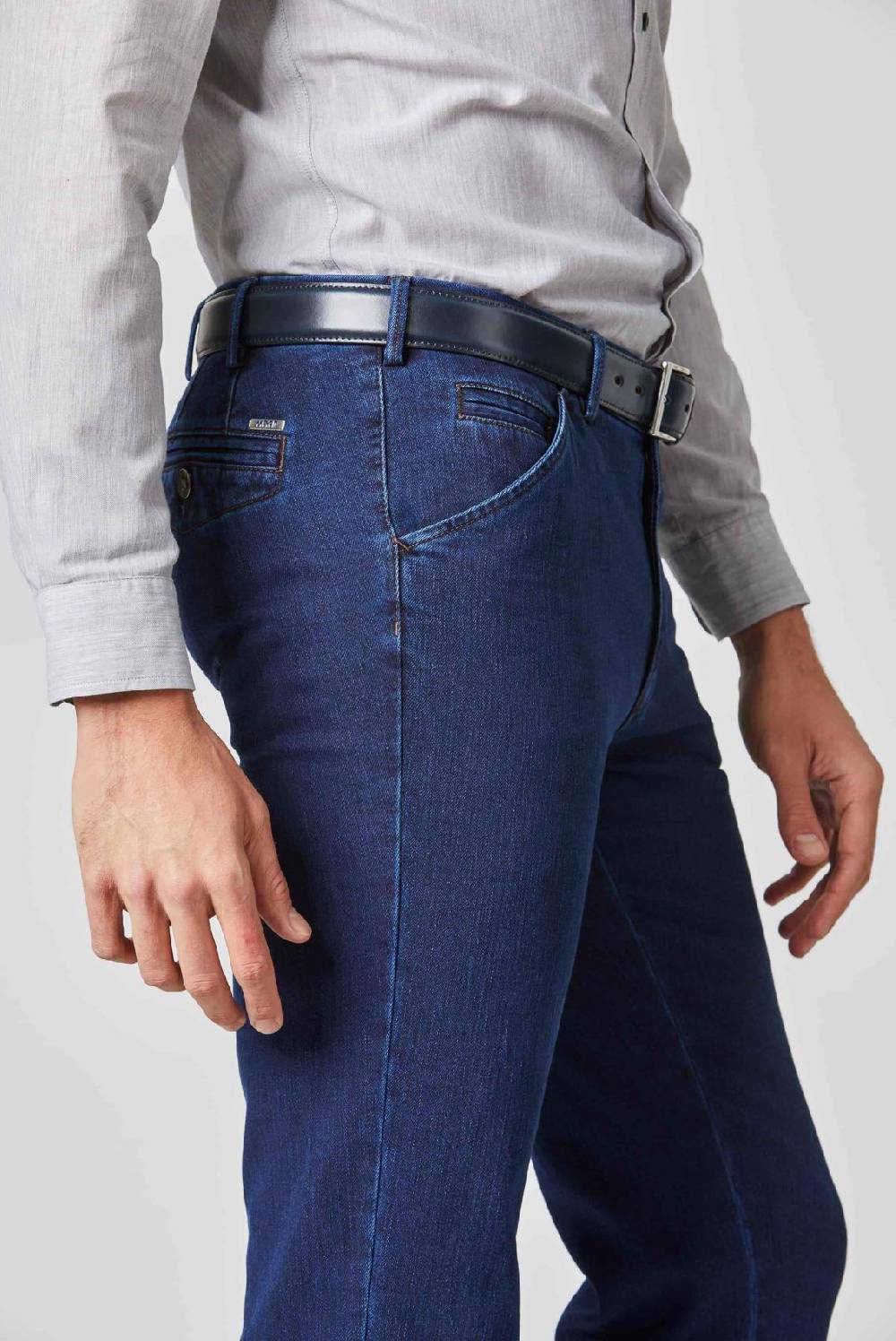 Meyer Jeans blu scuro meyer cotone e lana modern fit Saldi