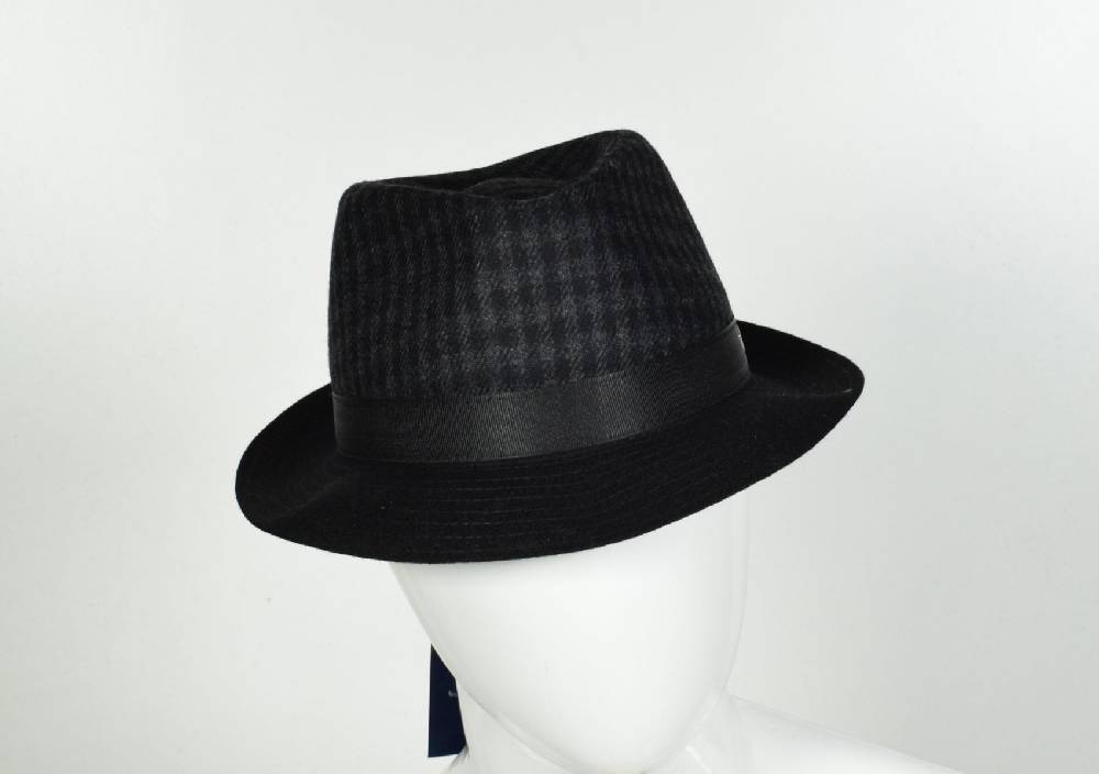 Panizza Cappello trilby panizza grigio a quadri Promozione Limitata