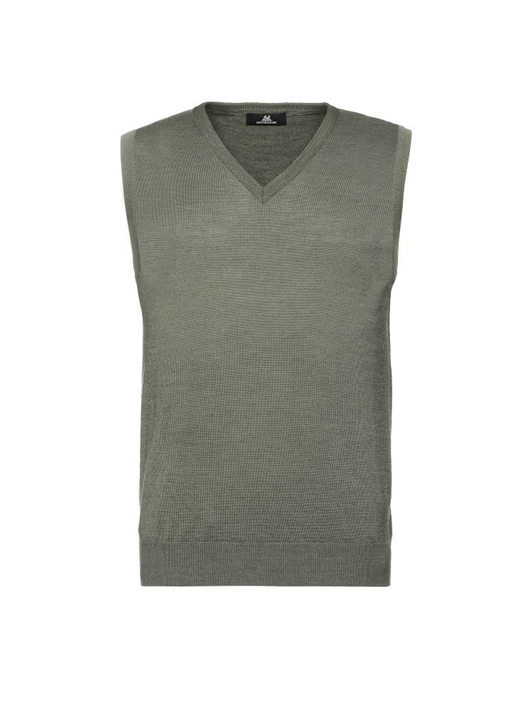 Montechiaro Gilet scollo a v montechiaro in misto lana pettinata modern fit Vendita Economica