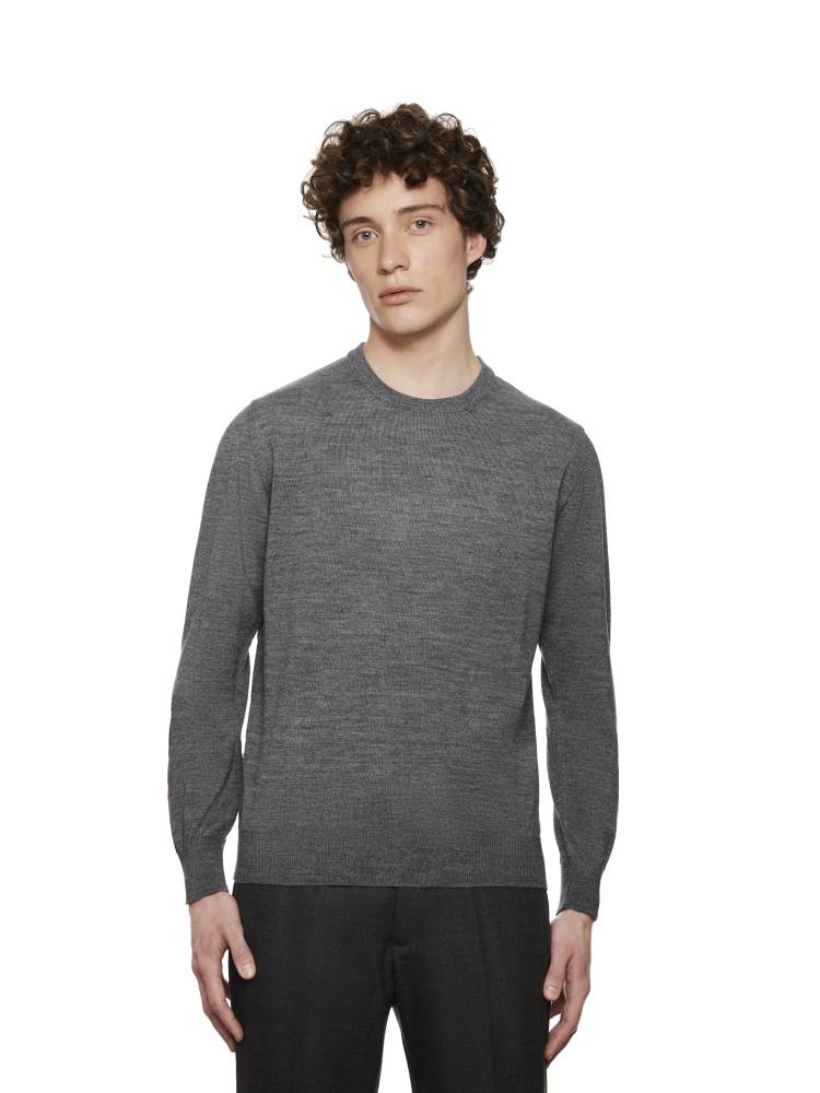 Montechiaro Girocollo montechiaro in misto lana pettinata modern fit