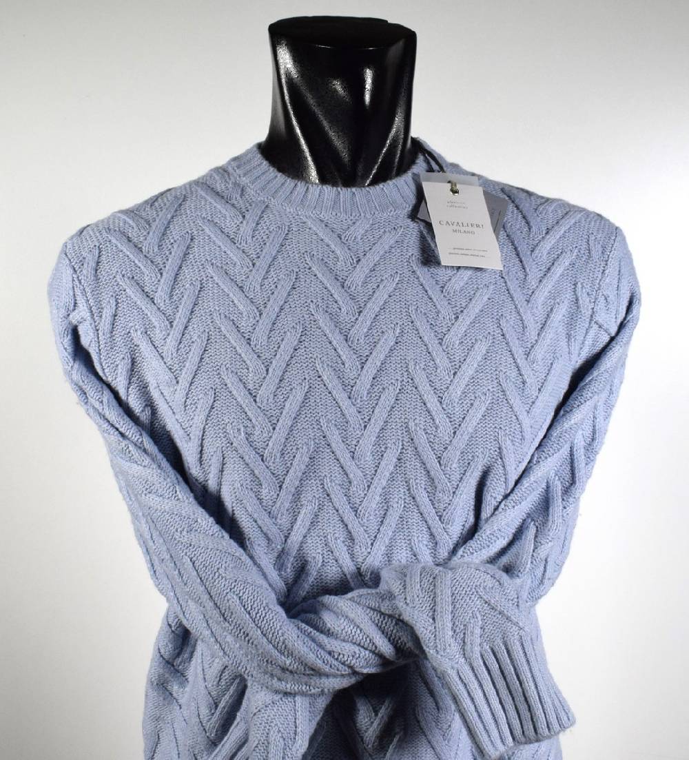 Cavalieri Milano Girocollo cavalieri milano intarsio intrecciato misto cashmere Italy