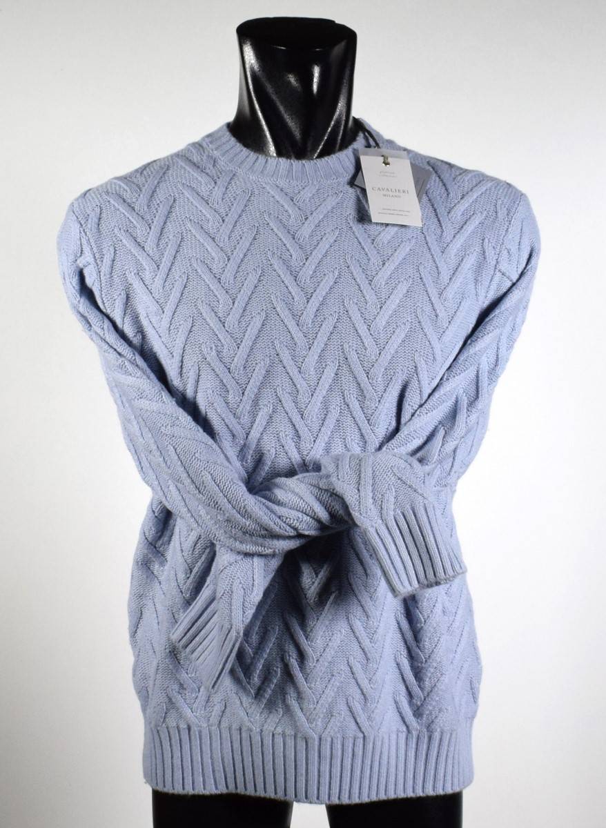 Cavalieri Milano Girocollo cavalieri milano intarsio intrecciato misto cashmere Italy