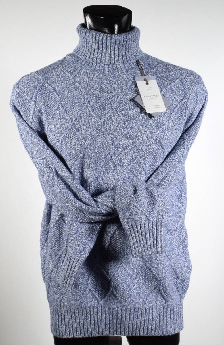 Cavalieri Milano Dolcevita misto cashmere intarsio losanga cavalieri milano Italia