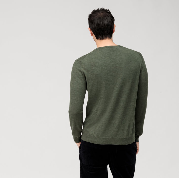 Olymp Girocollo olymp verde lana merinos regular fit Nuovo