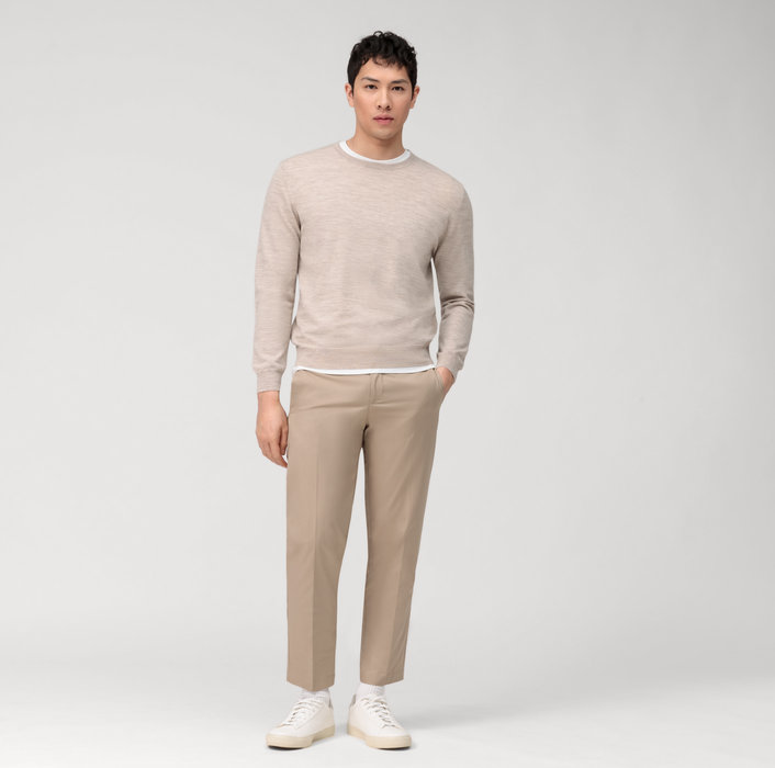 Olymp Girocollo olymp beige lana merinos regular fit Spedizione Gratuita