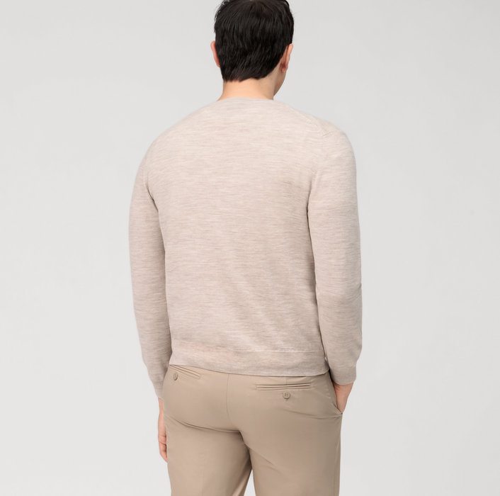 Olymp Girocollo olymp beige lana merinos regular fit Spedizione Gratuita