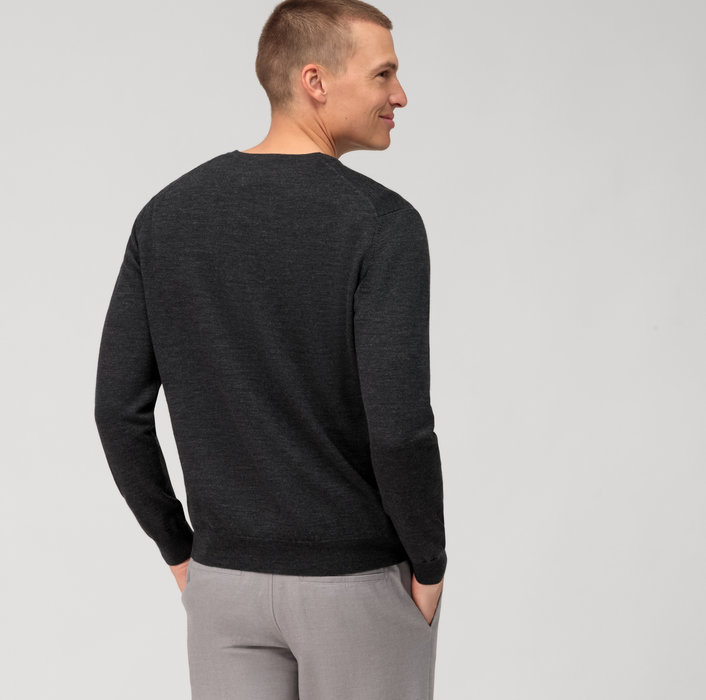 Olymp Pullover scollo a v grigio antracite olymp regular fit Soddisfazione Garantita