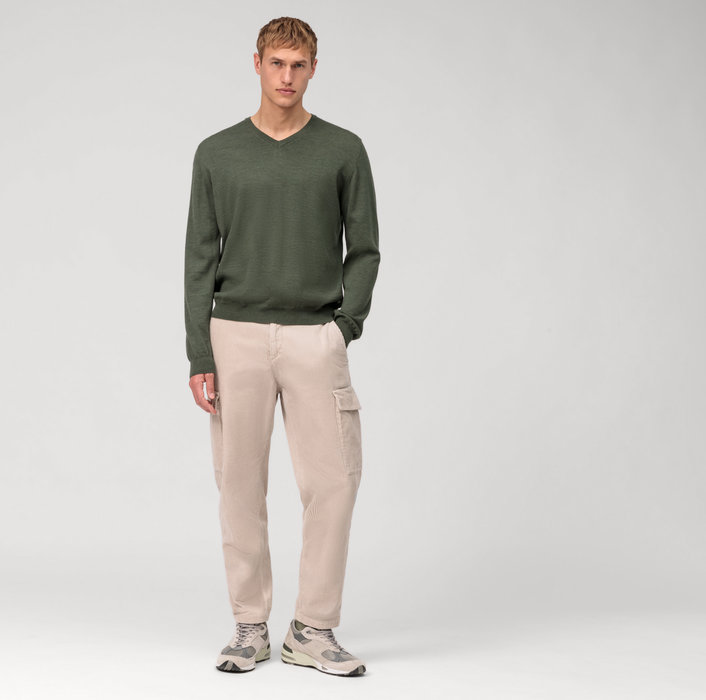 Olymp Pullover scollo a v verde olymp regular fit Qualità Garantita