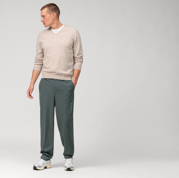 Olymp Pullover scollo a v beige olymp regular fit Negozi Online