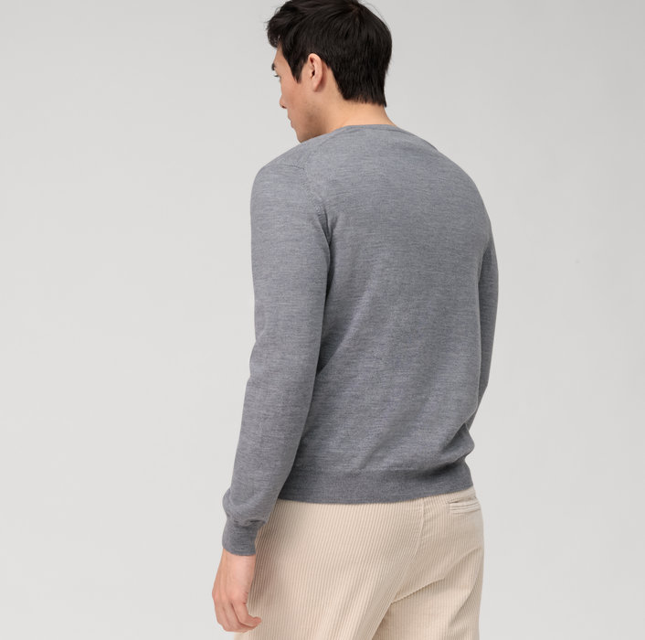 Olymp Pullover scollo a v grigio medio olymp regular fit Consegna Veloce