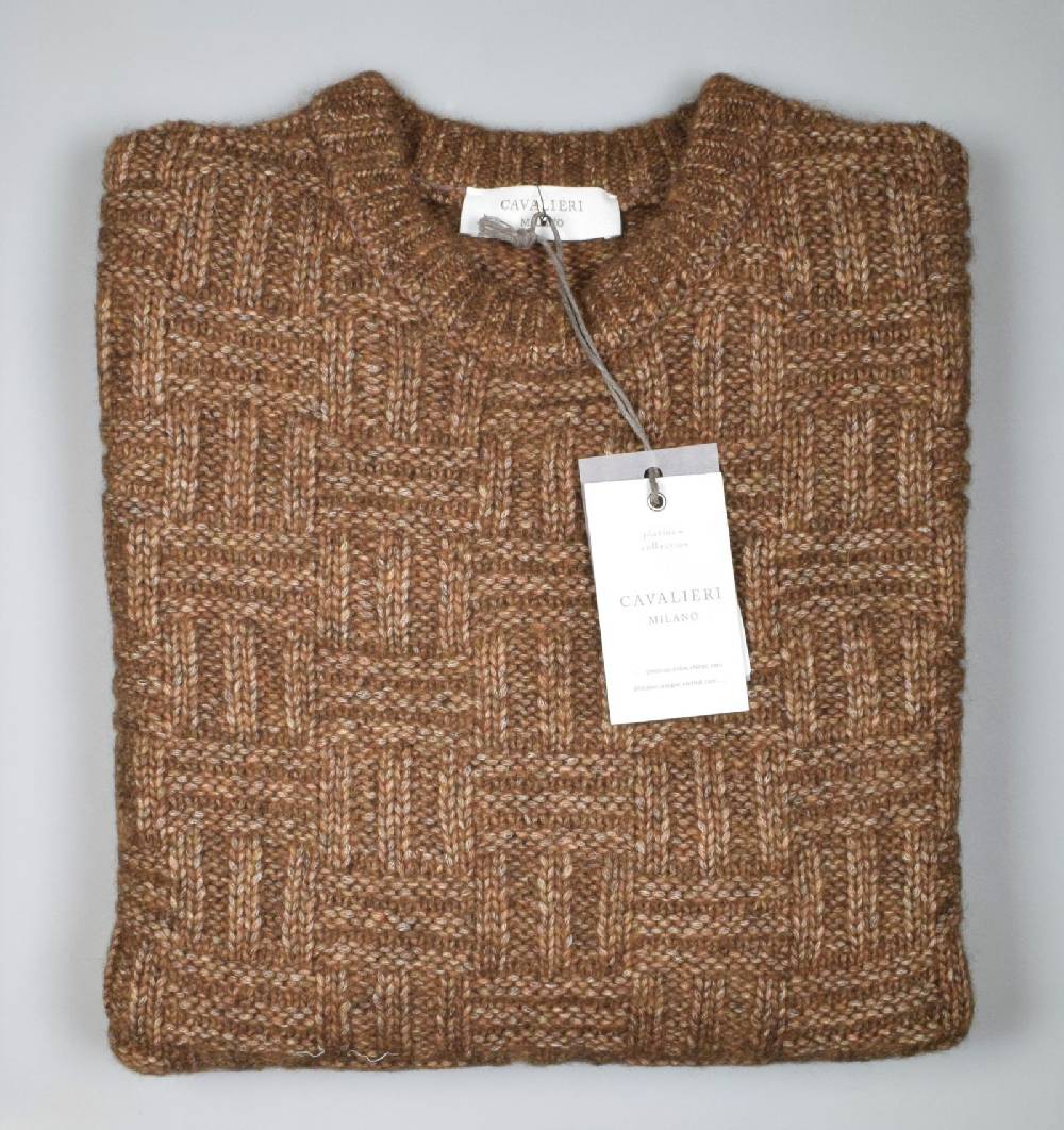 Cavalieri Milano Maglione girocollo cavalieri lana alpaca a coste trasversali Prezzo Ridotto