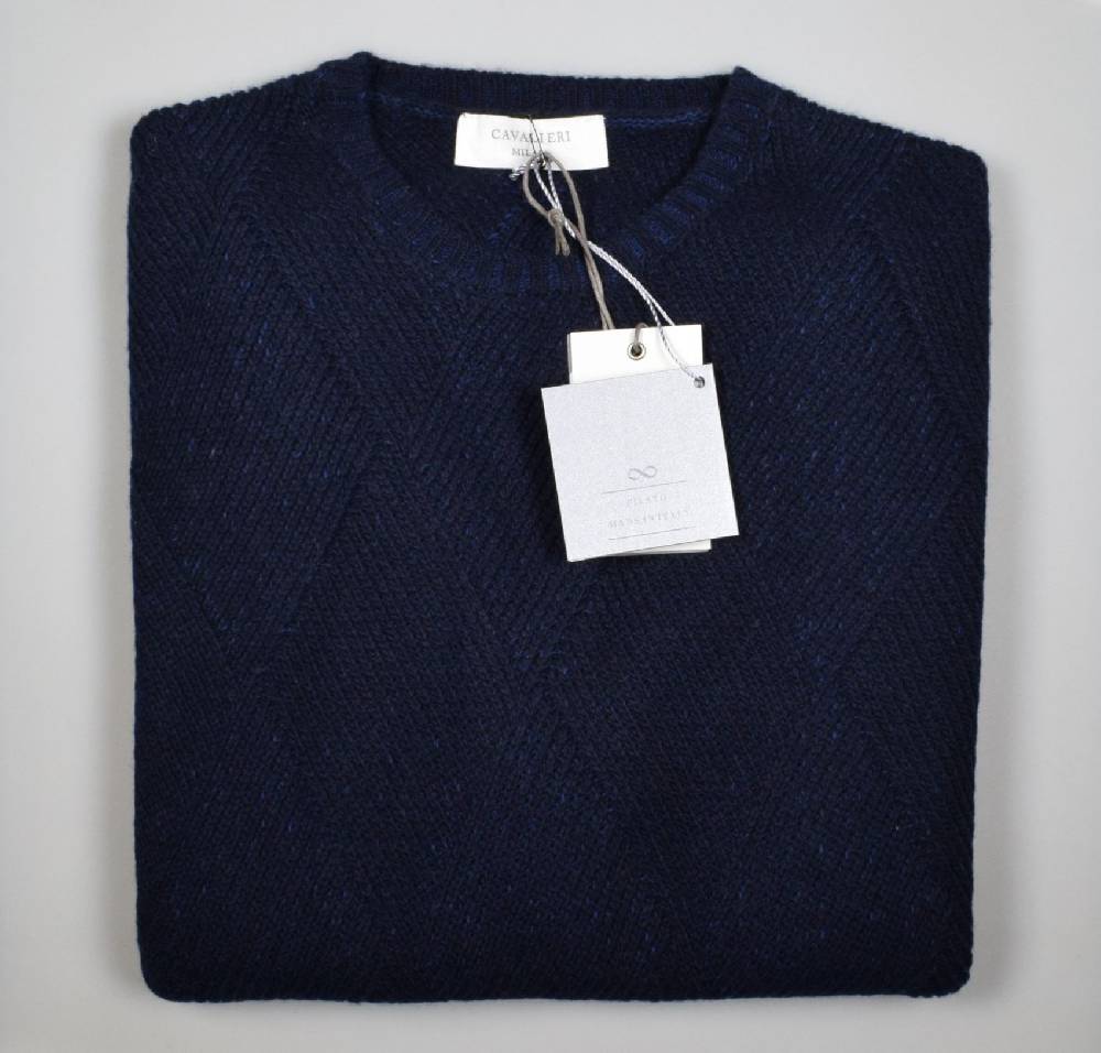 Cavalieri Milano Girocollo intarsio vanisè cavalieri lana cashmere Sottocosto