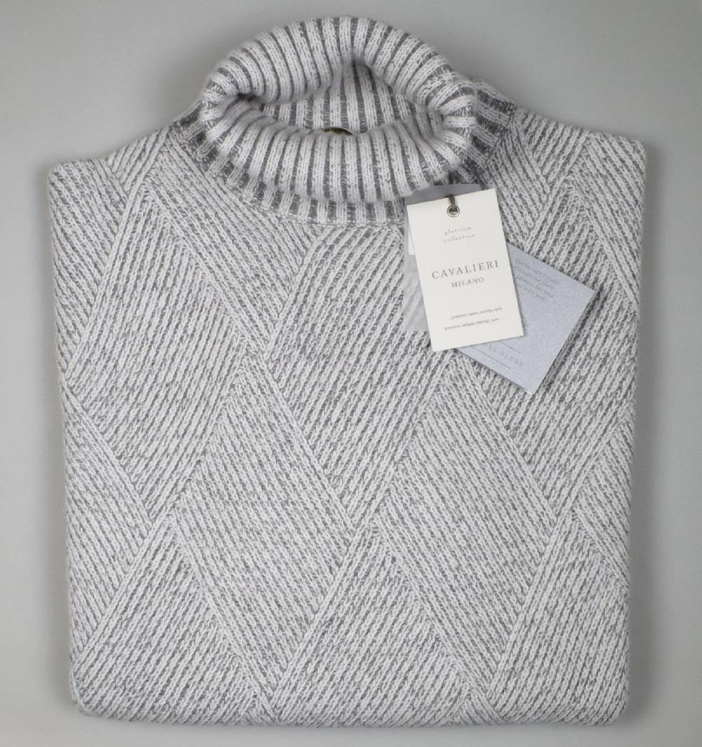 Cavalieri Milano Dolcevita intarsio vanisè cavalieri lana cashmere Convenienza