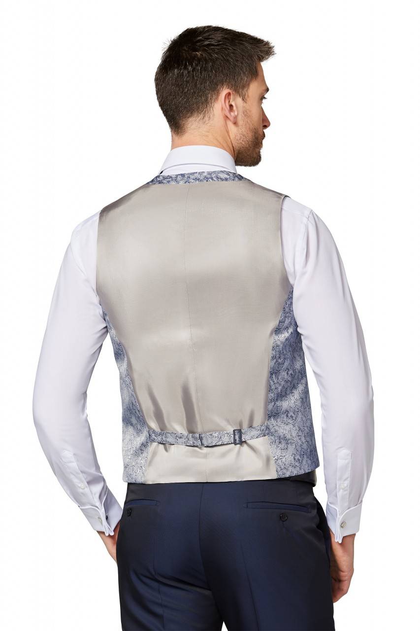Digel Panciotto elegante cerimonia digel grigio perla con blu Saldi